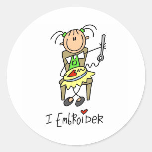 Ich sticke runder aufkleber