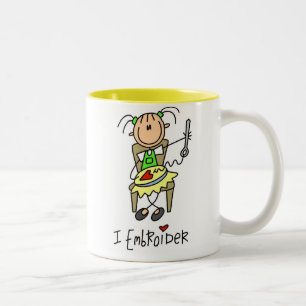 Ich sticke Stockfigur Zweifarbige Tasse