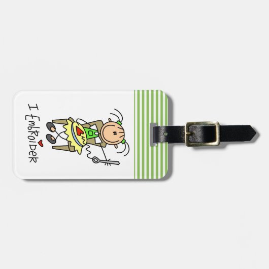 Ich sticke Strichmännchen Gepäckanhänger (Vorderseite horizontal)