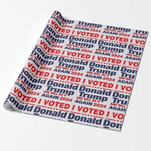 ICH STIMME DONALD TRUMP GESCHENKPAPIER (Ungerollt)