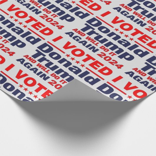 ICH STIMME DONALD TRUMP GESCHENKPAPIER (Ecke)