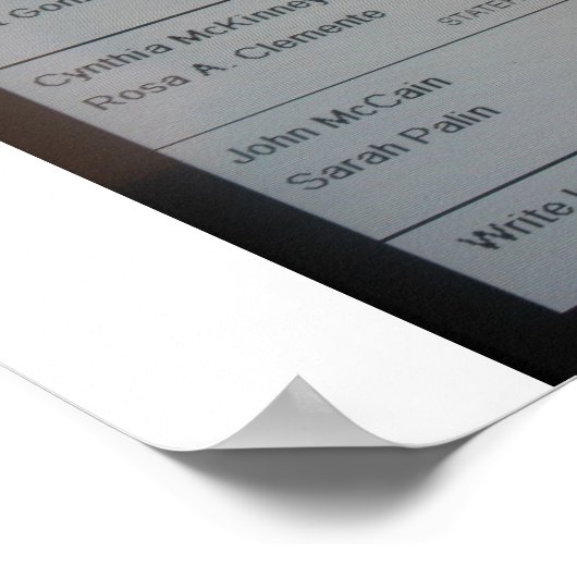 ICH STIMME FÜR BARACK OBAMA POSTER (Ecke)