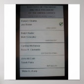 ICH STIMME FÜR BARACK OBAMA POSTER (Vorne)