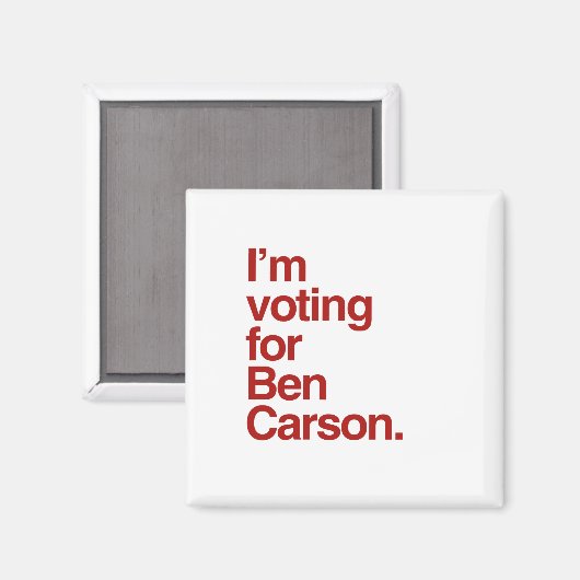 Ich stimme für Ben Carson 2016 Magnet (Vorderseite/Rückseite)