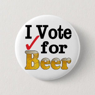 Ich stimme für Bier Button