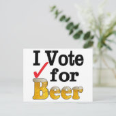 Ich stimme für Bier Postkarte (Stehend Vorderseite)