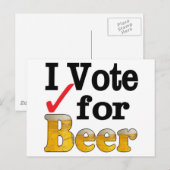 Ich stimme für Bier Postkarte (Vorne/Hinten)