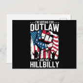 Ich stimme für das Gesetz und den Hillbilly 2024 Postkarte (Vorne/Hinten)