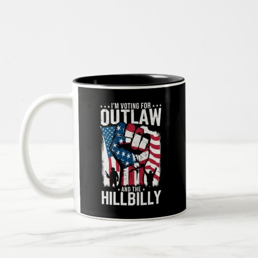 Ich stimme für das Gesetz und den Hillbilly 2024 Zweifarbige Tasse (Links)