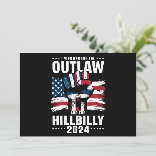 Ich stimme für das Gesetz und die Hillbilly 2024 U Einladung (Stehend Vorderseite)