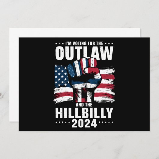 Ich stimme für das Gesetz und die Hillbilly 2024 U Einladung (Vorne/Hinten)