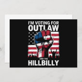 Ich stimme für das Gesetz und die Hillbilly 2024 U Einladung (Vorne/Hinten)