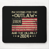 Ich stimme für das Gesetz und die Hillbilly-Wahl Mousepad (Vorne)