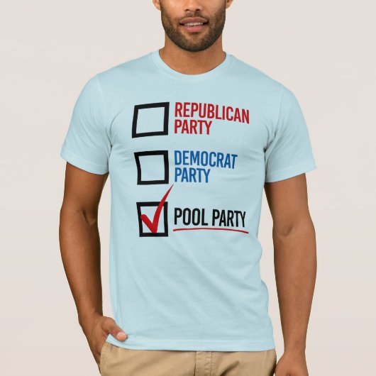 Ich stimme für das Pool-Party T-Shirt (Vorderseite)