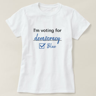 Ich stimme für Demokratie Abstimmung Blau 2024 Wah T-Shirt