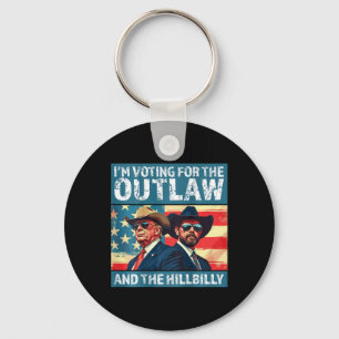 Ich stimme für den Outlaw und den Hillbilly Trump Schlüsselanhänger
