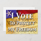 Ich stimme für den Schutz meiner Freiheit Postkarte (Vorne/Hinten)