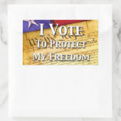 Ich stimme für den Schutz meiner Freiheit Rechteckiger Aufkleber (Tasche)