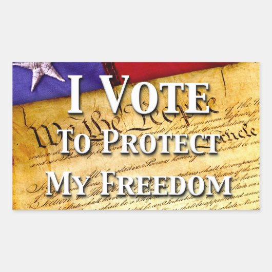Ich stimme für den Schutz meiner Freiheit Rechteckiger Aufkleber (Vorderseite)