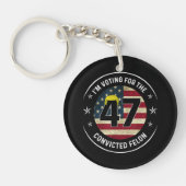 Ich stimme für den verurteilten Felon 47 gegen Tru Schlüsselanhänger (Vorderseite)