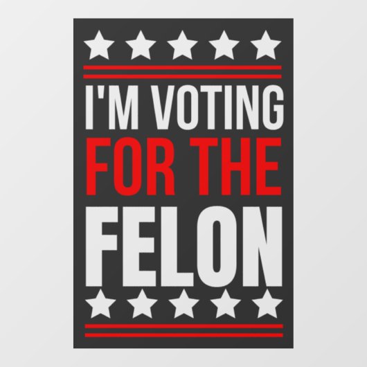 Ich stimme für den verurteilten Felon Decal Fensteraufkleber (Blatt)
