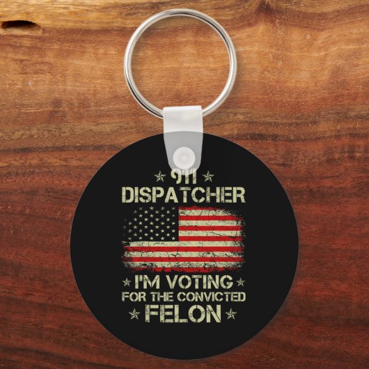 Ich stimme für den verurteilten Felon Funn Schlüsselanhänger (Vorderseite)