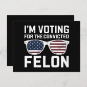 Ich stimme für den verurteilten Felon Funny Pro 20 Postkarte (Vorne/Hinten)