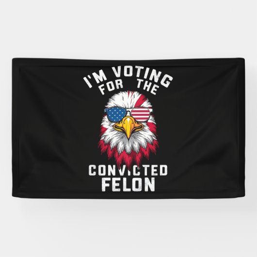 Ich stimme für den verurteilten Felon Funny Pro Tr Banner (Horizontal)