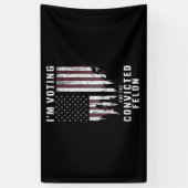Ich stimme für den verurteilten Felon Pro Trump 20 Banner (Vertikal)