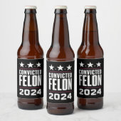 Ich stimme für den verurteilten Felon Pro Trump 20 Bierflaschenetikett (Flaschen)