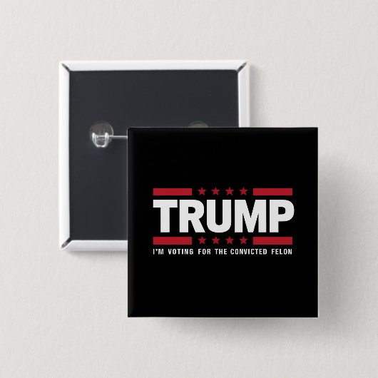 Ich stimme für den verurteilten Felon Pro Trump 20 Button (Vorne & Hinten)