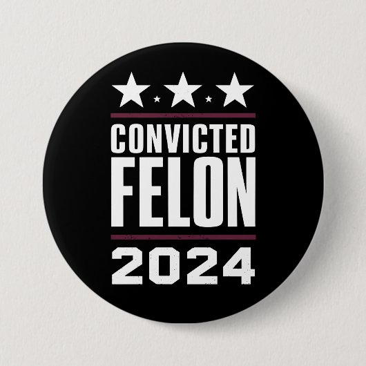 Ich stimme für den verurteilten Felon Pro Trump 20 Button (Vorderseite)