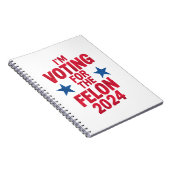 Ich stimme für den verurteilten Felon Pro Trump 20 Notizblock (Rechte Seite)