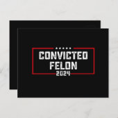 Ich stimme für den verurteilten Felon Pro Trump 20 Postkarte (Vorne/Hinten)