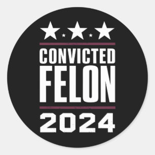 Ich stimme für den verurteilten Felon Pro Trump 20 Runder Aufkleber