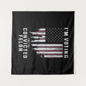 Ich stimme für den verurteilten Felon Pro Trump 20 Wandteppich (Vorderseite (Horizontal))
