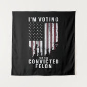 Ich stimme für den verurteilten Felon Pro Trump 20 Wandteppich (Vorderseite)