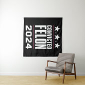 Ich stimme für den verurteilten Felon Pro Trump 20 Wandteppich (Beispiel (Horizontal))