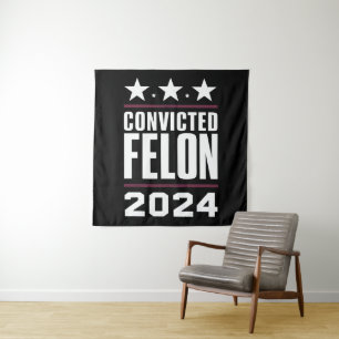 Ich stimme für den verurteilten Felon Pro Trump 20 Wandteppich