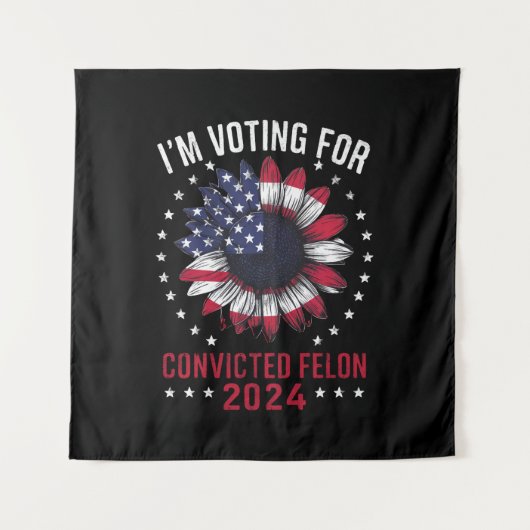 Ich stimme für den verurteilten Felon Pro Trump 20 Wandteppich (Vorderseite)