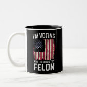 Ich stimme für den verurteilten Felon Pro Trump 20 Zweifarbige Tasse (Links)