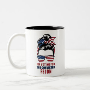 Ich stimme für den verurteilten Felon Pro Trump 20 Zweifarbige Tasse