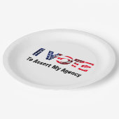 Ich stimme für die Bestätigung meiner Agentur 2026 Pappteller (Schrägansicht)