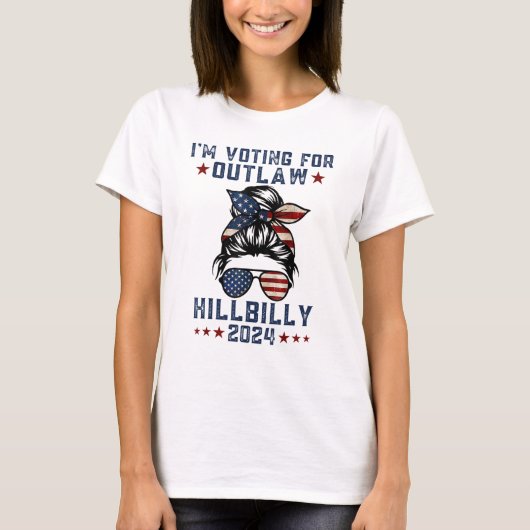 Ich stimme für die "Outlaw Hillbilly 2024"-Fahne T-Shirt (Vorderseite)
