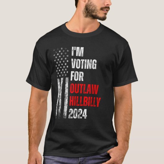Ich stimme für die "Outlaw Hillbilly 2024"-Fahne T-Shirt (Vorderseite)