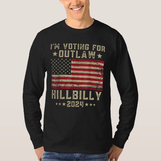 Ich stimme für die "Outlaw Hillbilly 2024"-Fahne T-Shirt (Vorderseite)