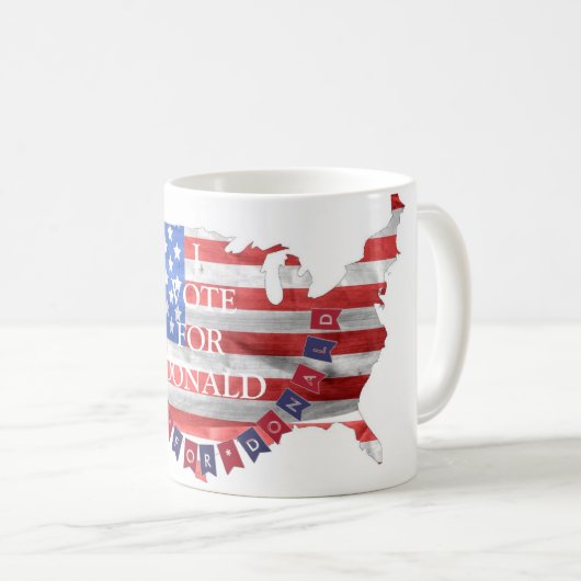 Ich stimme für die republikanische Flagge Donald T Kaffeetasse (VorderseiteRechts)
