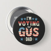 Ich stimme für die Wahl von Gus Vater Harris Walz Button (Vorne & Hinten)