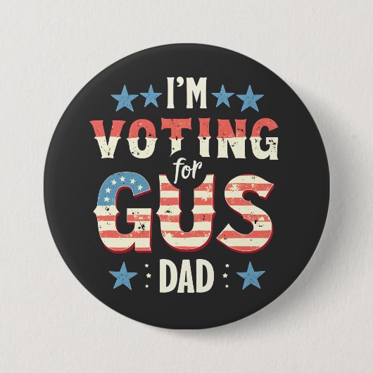 Ich stimme für die Wahl von Gus Vater Harris Walz Button (Vorderseite)