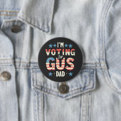 Ich stimme für die Wahl von Gus Vater Harris Walz Button (Beispiel)